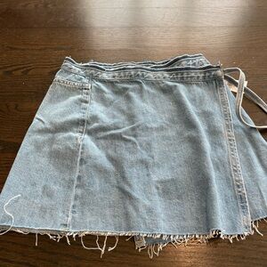 Light Blue PacSun Denim Wrap Mini Skirt